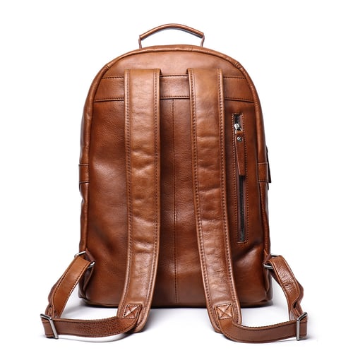 Image of Full Grain Leather Backpack, Men Travel Backpack  LJ 88120