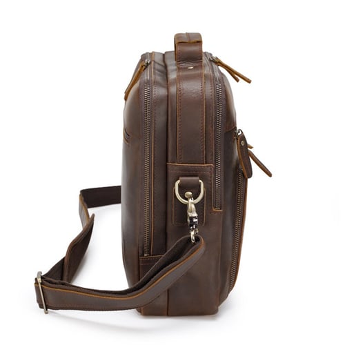 Image of Handmade Full Grain Leather Briefcase, 15.6'' Laptop Bag, Business Handbag CN1488
