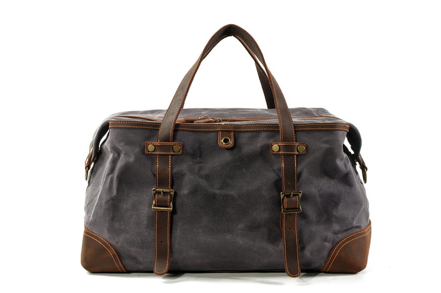 Image of Waxed Canvas Duffel Bag Weekender Holdall Luggage Travel Bag MC9503