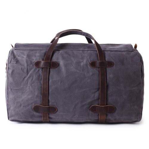 Image of Waxed Canvas Duffle Bag Holdall Luggage Weekender Bag Travel Bag AF12