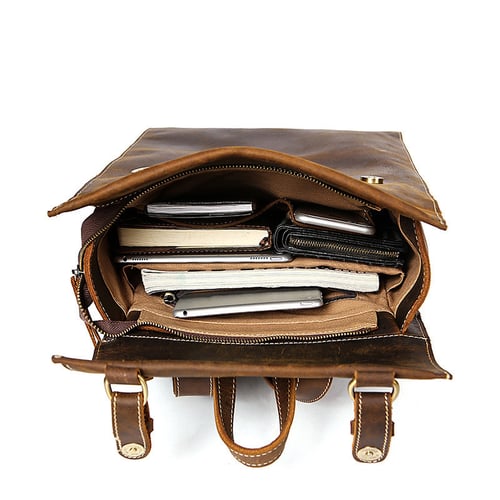 Image of Genuine Leather Travel Backpack Men Leather Backpack MSG8077