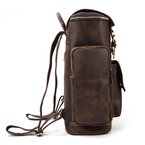 Image of Handmade Vintage Men Large Leather Backpack, Travel Backpack ESS468