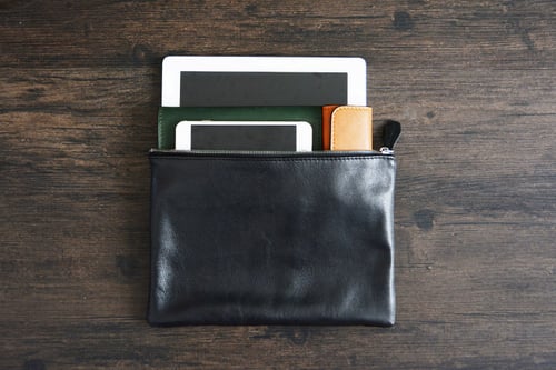 Image of Custom Handmade Vegetable Tanned Italian Leather Clutch Envelope Bag iPad Bag Pouch Bag D044