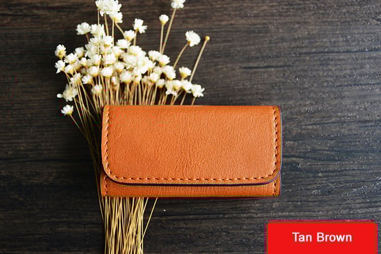 Image of Custom Handmade Vegetable Tanned Italian Leather Key Holder Key Case D055