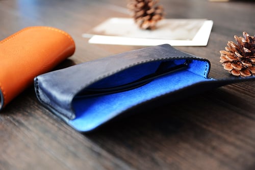 Image of Custom Handmade Vegetable Tanned Italian Leather Sunglass Case Pouch Pocket D056