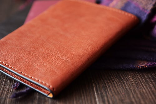 Image of Custom Handmade Vegetable Tanned Italian Leather Passport Holder Wallet Clutch D050