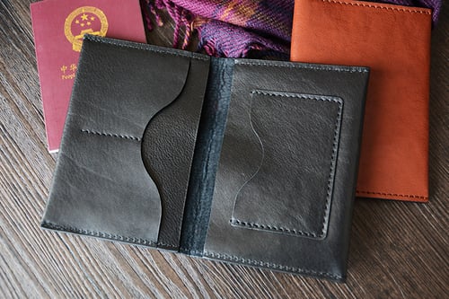 Image of Custom Handmade Vegetable Tanned Italian Leather Passport Holder Wallet Clutch D050