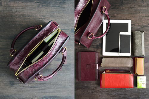 Image of Custom Handmade Vegetable Tanned Italian Leather Women Handbag Tote Bag Lady Bag D045