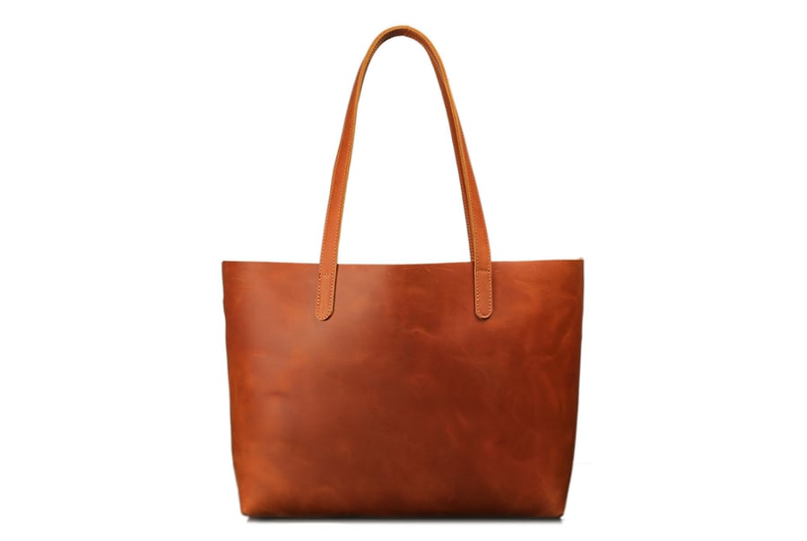 Image of Handmade Vegetable Tanned Full Grain Leather Women Tote Bag, Shopping Bag, Shoulder Bag ZB01