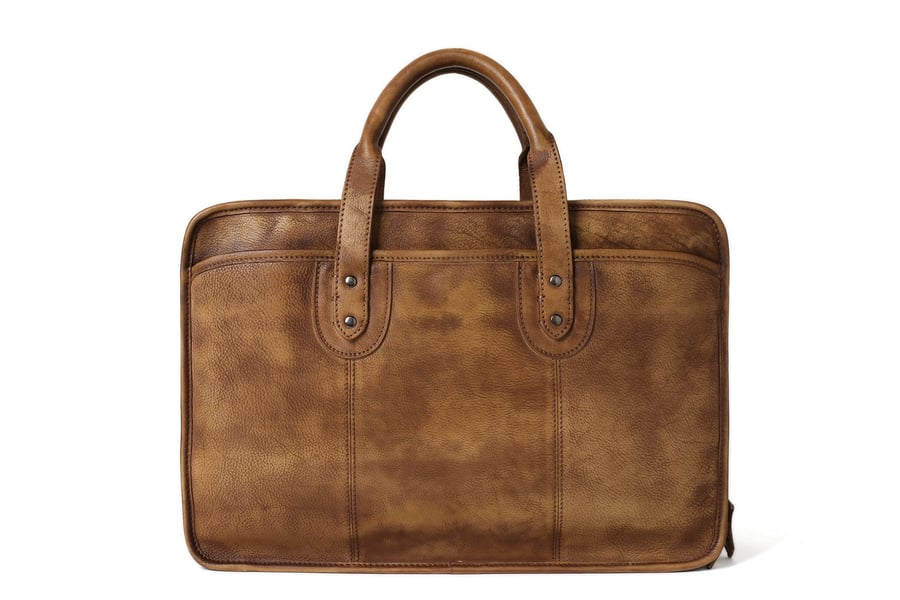 Image of Handmade Vintage Full Grain Leather Mens Briefcase, 16'' Laptop Bag, Business Handbag NZ01